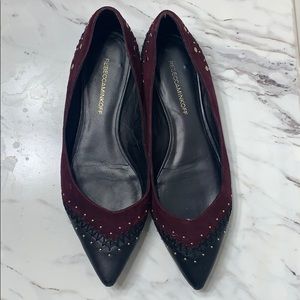 Rebecca Minkoff Studded Maroon Flats - Sz 9.5